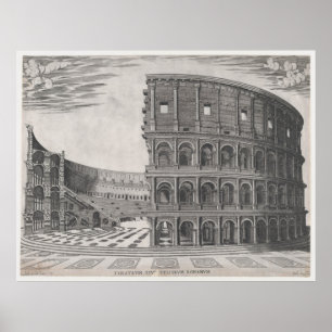 Vintage Diagram of The Roman Colosseum (1581) Poster