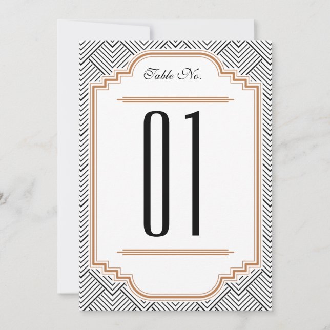 Vintage Diamond Black & Copper Table Number (Front)