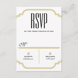 Vintage Diamond Black & Gold Response Card
