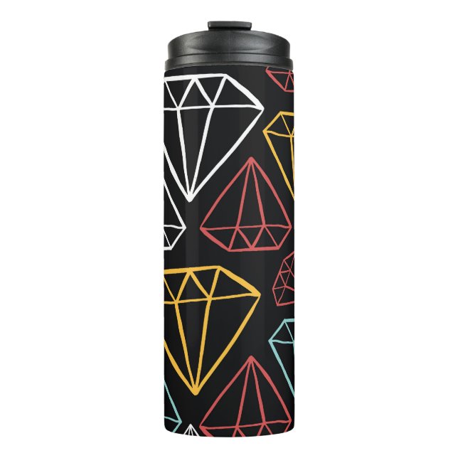 Vintage diamond design, seamless pattern thermal tumbler (Front)