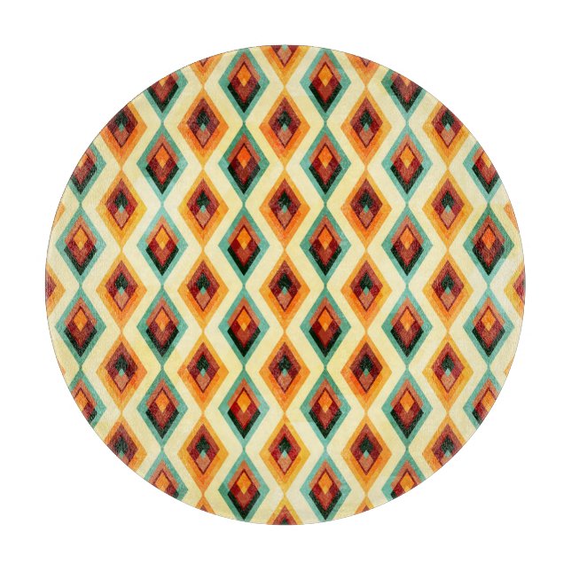 Vintage Diamond Raster Seamless Pattern Cutting Board (Front)