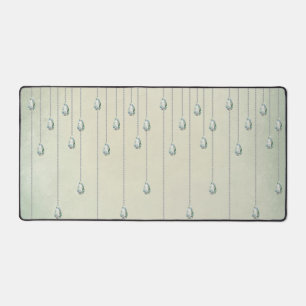 Vintage diamond teal rhinestone victorian pendant desk mat