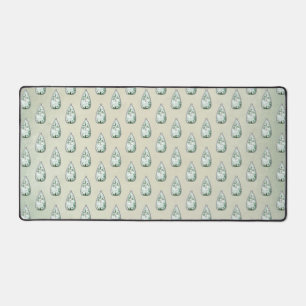 Vintage diamond teal rhinestones victorian desk mat