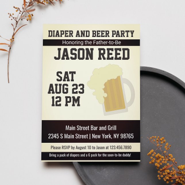 Vintage Diaper and Beer Baby Shower Invitation (Creator Uploaded)