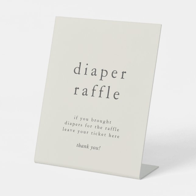 Vintage Diaper Raffle Pedestal Sign (Front)