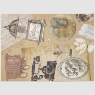 Vintage diary Victorian design decoupage romantic  Tissue Paper