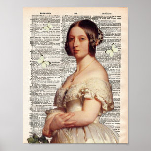 Vintage dictionary page and Queen Victoria Poster