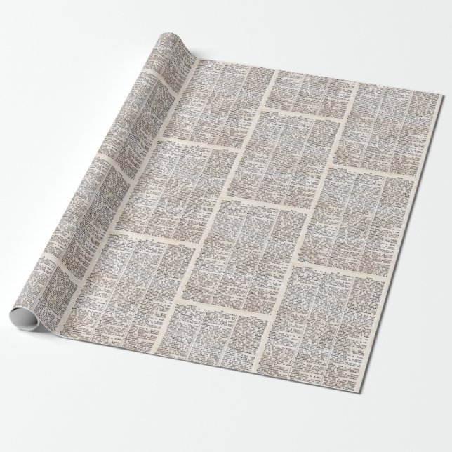 Vintage dictionary page for BOOK Wrapping Paper (Unrolled)