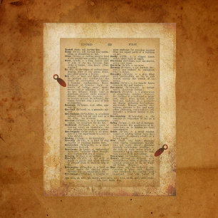 Vintage Dictionary Page Scrapbook Paper