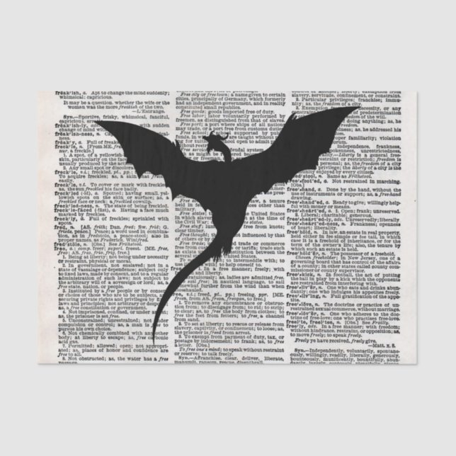 Vintage Dictionary Paper Dragon Mediaeval (Front)