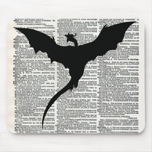 Vintage Dictionary Paper Dragon Mediaeval Mouse Mat (Front)