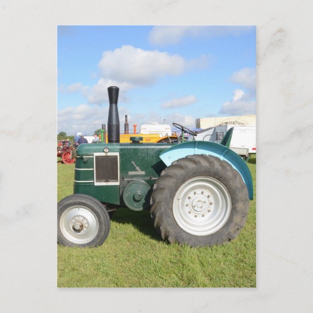 Vintage Diesel Tractor Postcard (Front)