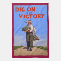 Vintage Dig on for Victory Poster Tea Towel