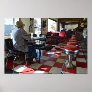 Vintage Diner Interior Poster