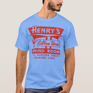 Vintage Diner Matchbook Henrys Coffee Shop Fillmor T-Shirt