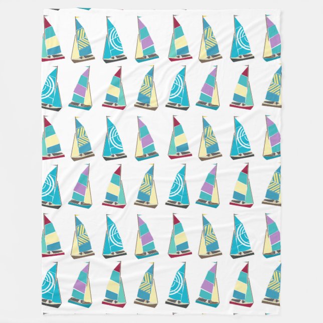 Vintage Dinghies Fleece Blanket (Front)
