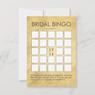 Vintage Dining Tools Bridal Shower Bingo Cards