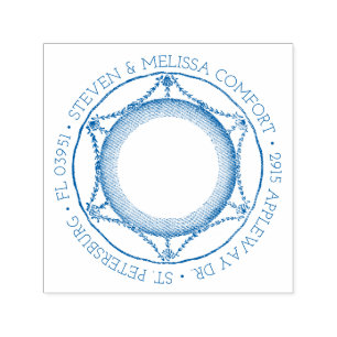 Vintage Dinner Plate Design Return Address Stamp