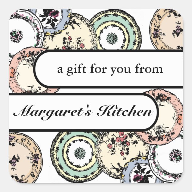 vintage dinner plates cooking baking food label (Front)