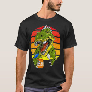 Vintage Dinosaur Eating Peanut Butter Funny Food L T-Shirt
