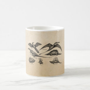 Vintage Dinosaur Illustration Retro Dinosaurs Coffee Mug