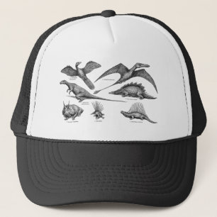Vintage Dinosaur Illustration Retro Dinosaurs Trucker Hat