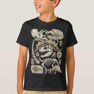 Vintage Dinosaur Skeleton Fragments Paleontology T-Shirt