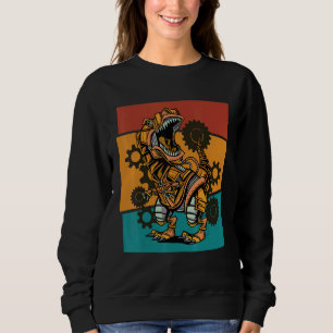 Vintage Dinosaur Steampunk Rex Mechanical Sweatshirt