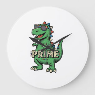 Vintage Dinosaur Sunglasses Prime Cartoon Shirt_1 Large Clock