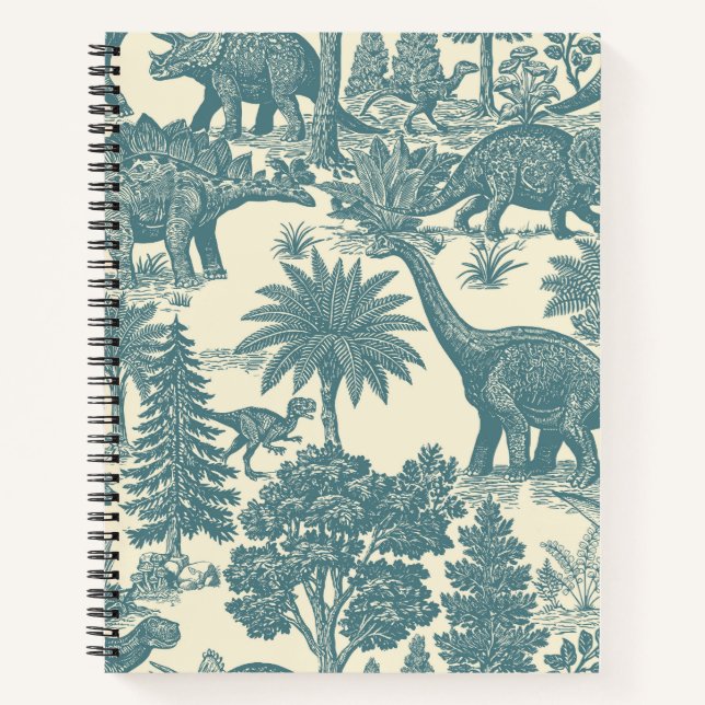 Vintage Dinosaur Toile Pattern  Notebook (Front)