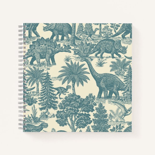 Vintage Dinosaur Toile Pattern  Notebook (Front)