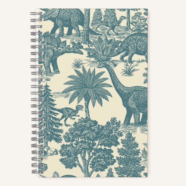 Vintage Dinosaur Toile Pattern  Notebook (Front)