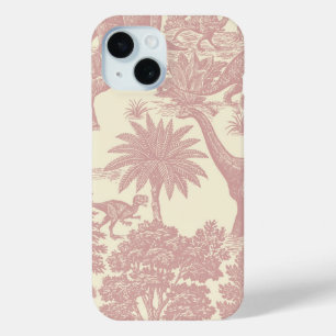 Vintage Dinosaur Toile Pattern Prehistoric Jungle iPhone 15 Case