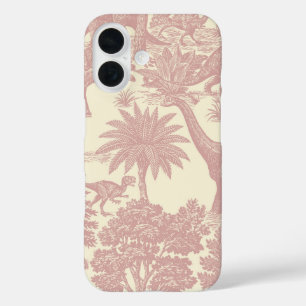 Vintage Dinosaur Toile Pattern Prehistoric Jungle iPhone 16 Case