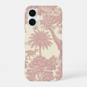 Vintage Dinosaur Toile Pattern Prehistoric Jungle iPhone 16 Case