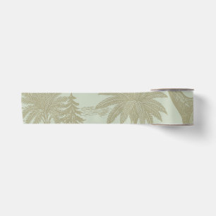 Vintage Dinosaur Toile Pattern Prehistoric Jungle Satin Ribbon