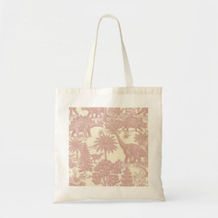 Vintage Dinosaur Toile Pattern Prehistoric Jungle  Tote Bag