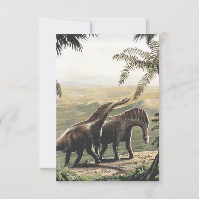 Vintage Dinosaurs, Amargasaurus with Palm Trees (Front)