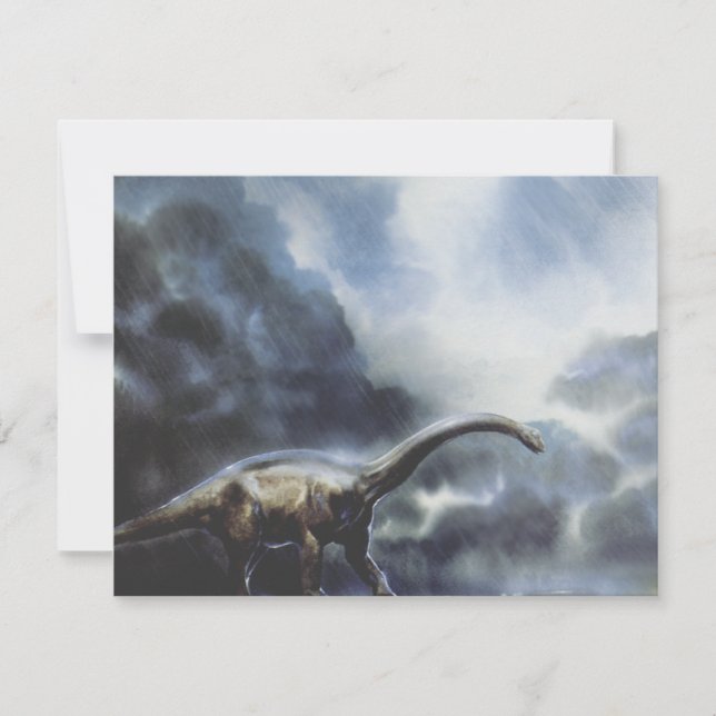 Vintage Dinosaurs, Barapasaurus Birthday Party Invitation (Front)