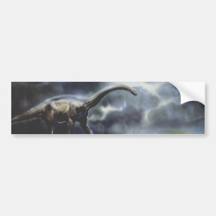 Vintage Dinosaurs, Barapasaurus with Storm Clouds Bumper Sticker