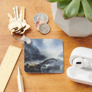 Vintage Dinosaurs, Barapasaurus with Storm Clouds Key Ring