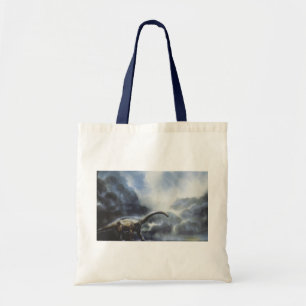 Vintage Dinosaurs, Barapasaurus with Storm Clouds Tote Bag