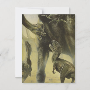 Vintage Dinosaurs, Brachiosaurus Birthday Party Invitation