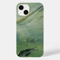Vintage Dinosaurs, Brachiosaurus Swimming in Ocean