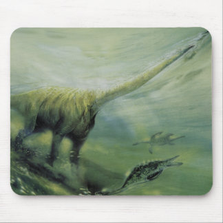 Vintage Dinosaurs, Brachiosaurus Swimming in Ocean Mouse Mat