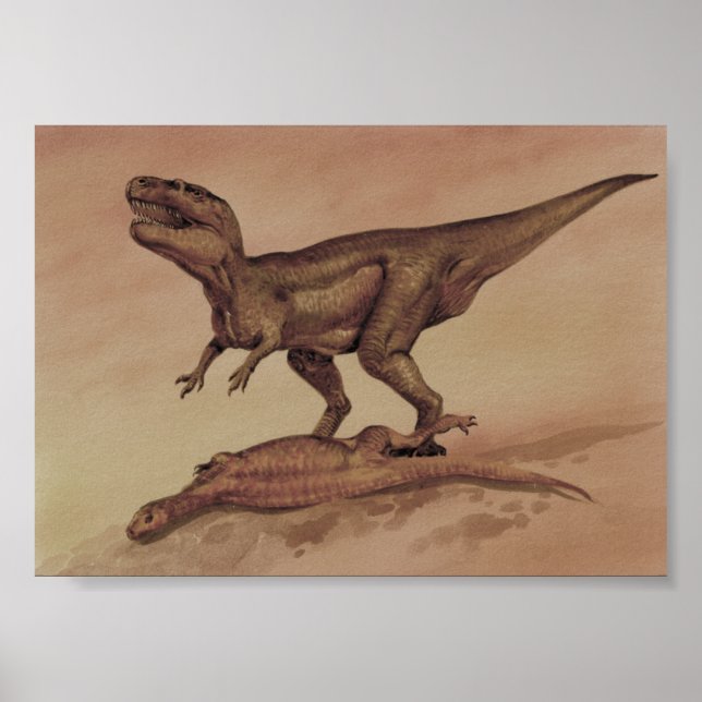 Vintage Dinosaurs, Carnivore Giganotosaurus Poster (Front)