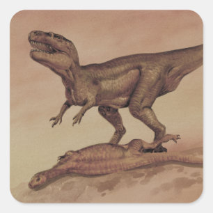 Vintage Dinosaurs, Carnivore Giganotosaurus Square Sticker