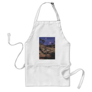 Vintage Dinosaurs, Dilophosaurus on a Starry Night Standard Apron