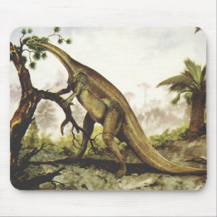 Vintage Dinosaurs, Plateosaurus Grazing on Trees Mouse Mat
