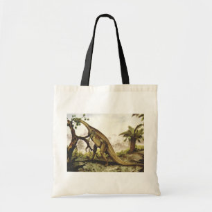 Vintage Dinosaurs, Plateosaurus Grazing on Trees Tote Bag